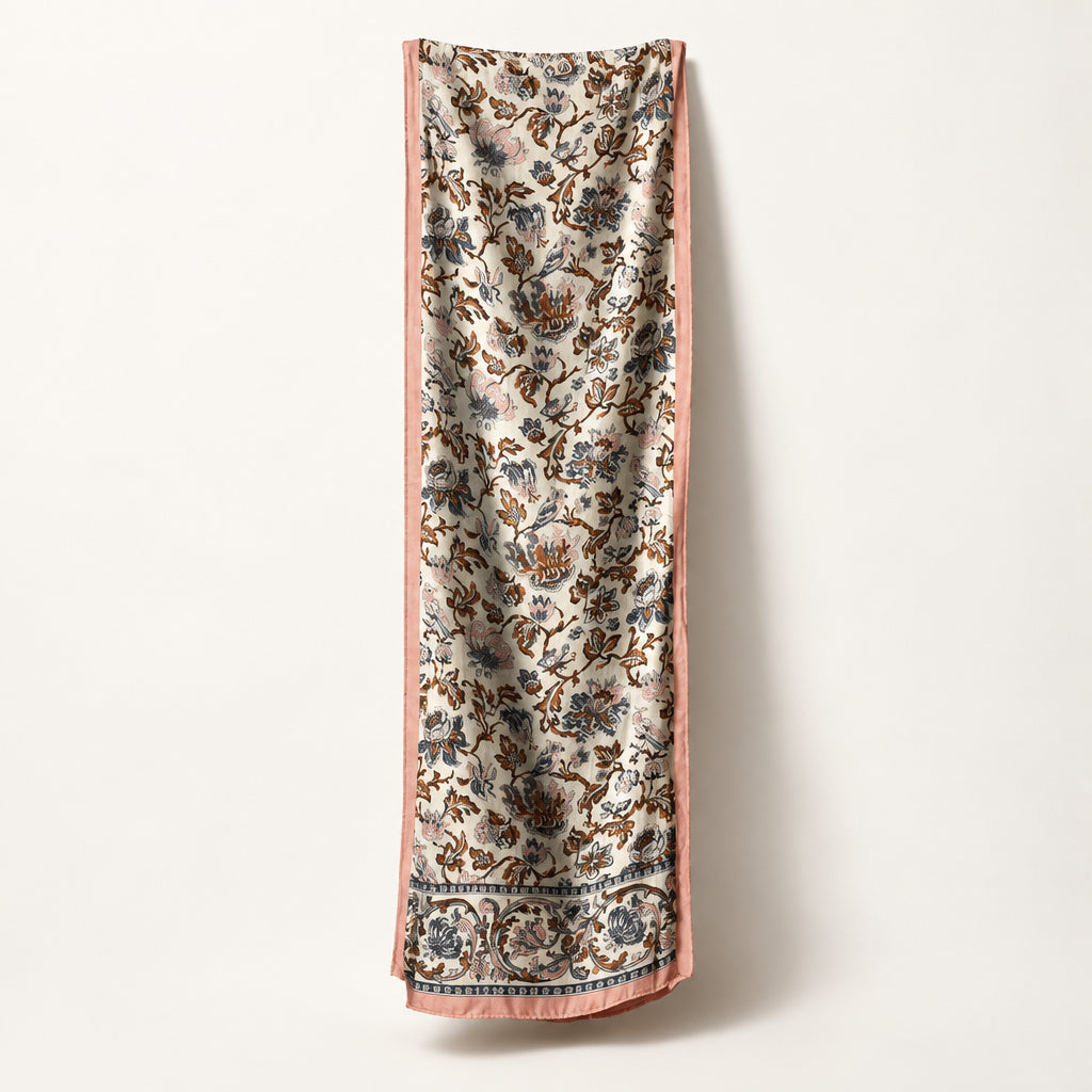 Ginnie Johansen Inc. Silk Scarf Butterfly Print Pink/White/Blue/Multi OS