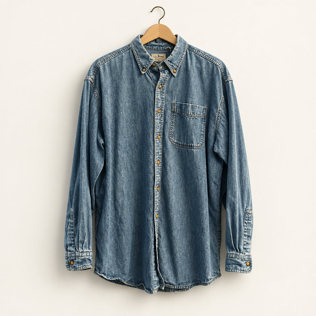 L.L Bean Jean Button Up Blue Men’s Size L