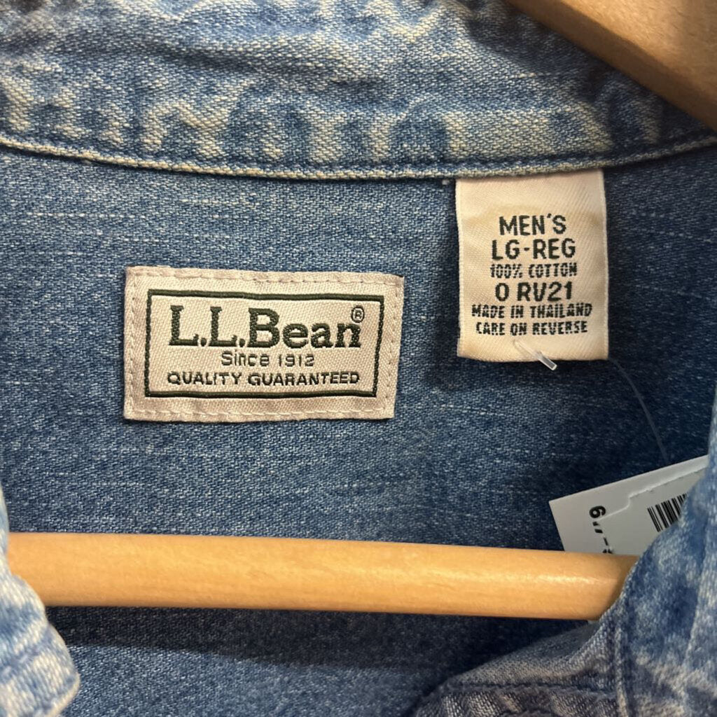 L.L Bean Jean Button Up Blue Men’s Size L