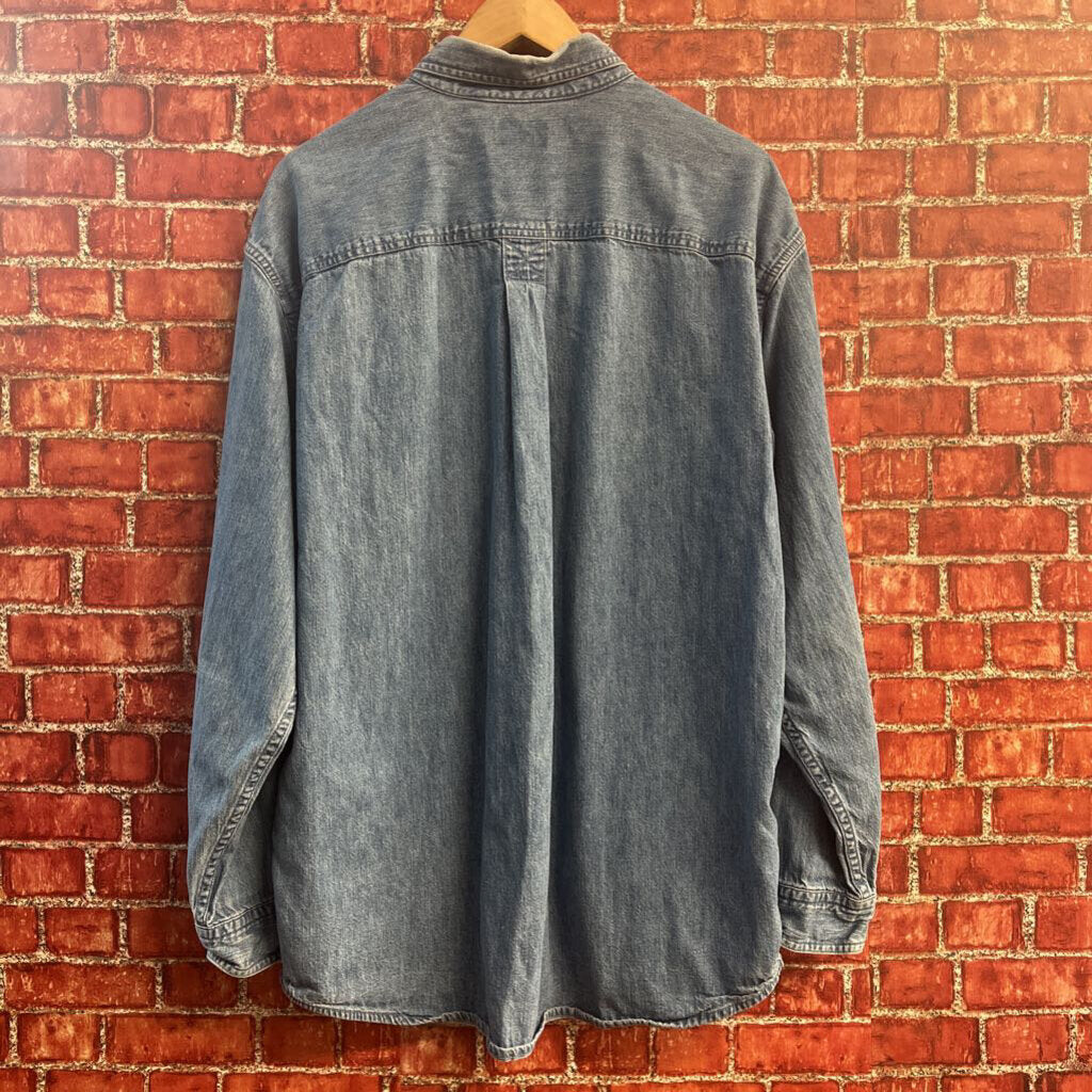 L.L Bean Jean Button Up Blue Men’s Size L