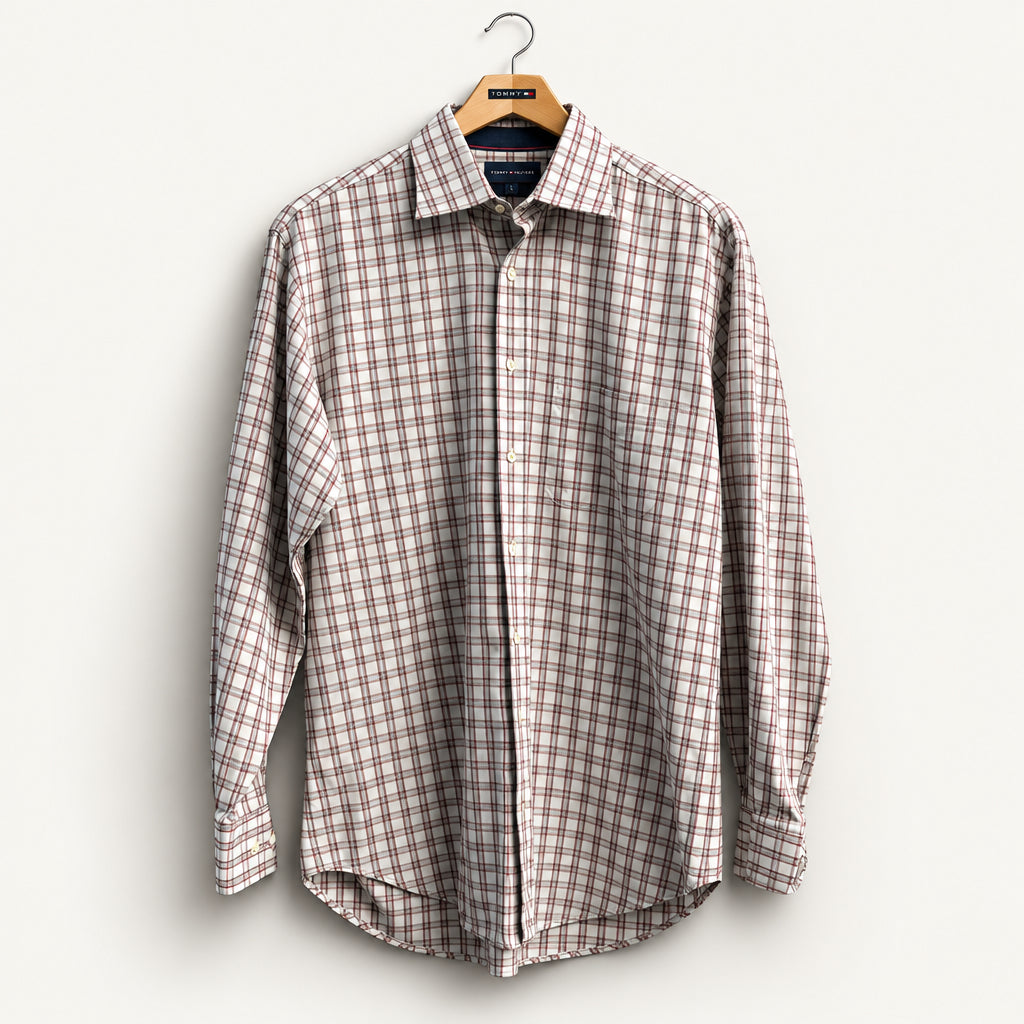 J.McLaughlin Tattersall Button Up Orange/White Men’s Size M