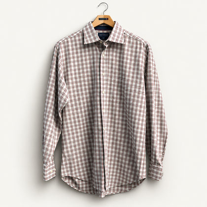 J.McLaughlin Tattersall Button Up Orange/White Men’s Size M