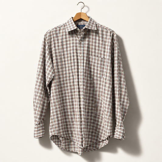 J.McLaughlin Tattersall Button Up Orange/White Men’s Size M