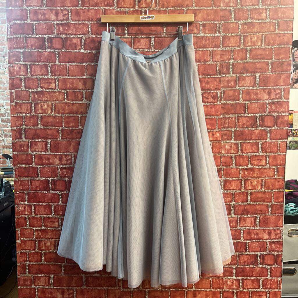 Anthropologie Ruffled Maxi Skirt Light Pink/Light Blue Ladies Size XL