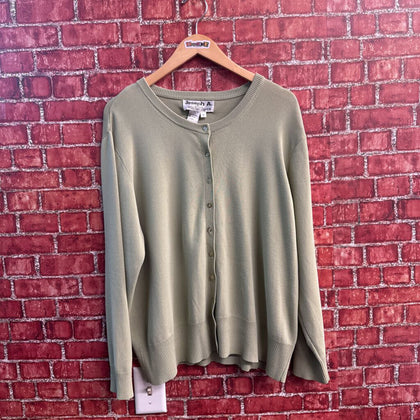 Joseph A. Knit Button Up Sweater Lime green Size L
