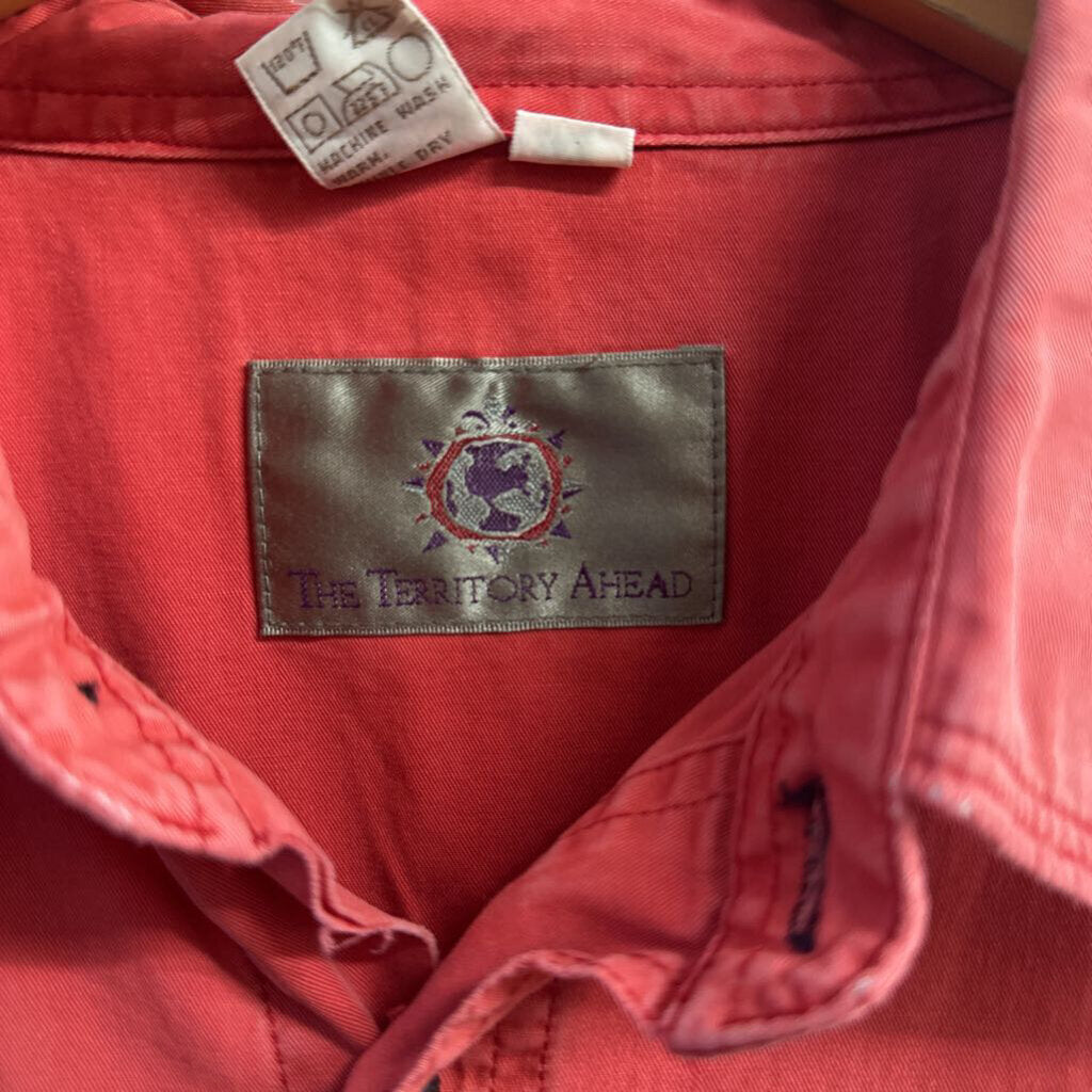 The Territory Ahead Button Up Bright Red Size XL