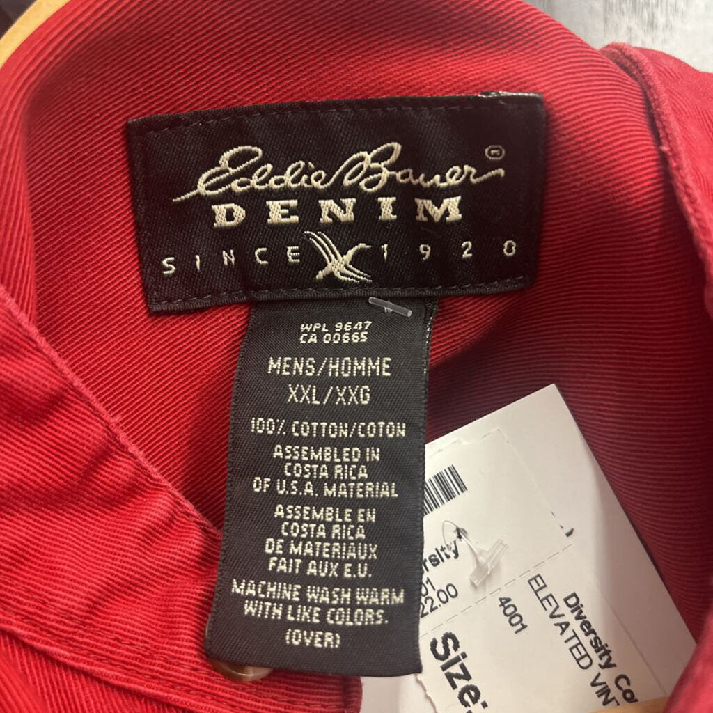 Eddie Bauer Vintage Button Up Red Men’s Size XXL