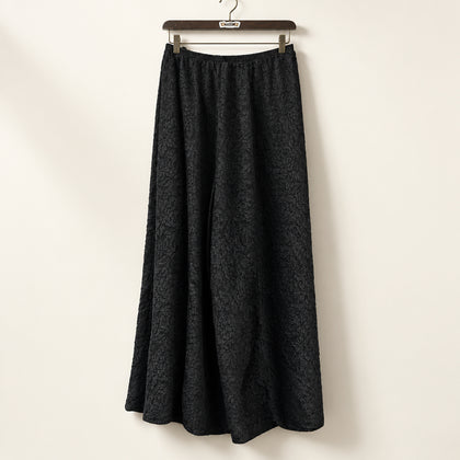 URU Wide Cut Pants Floral Print Black Ladies Size XL