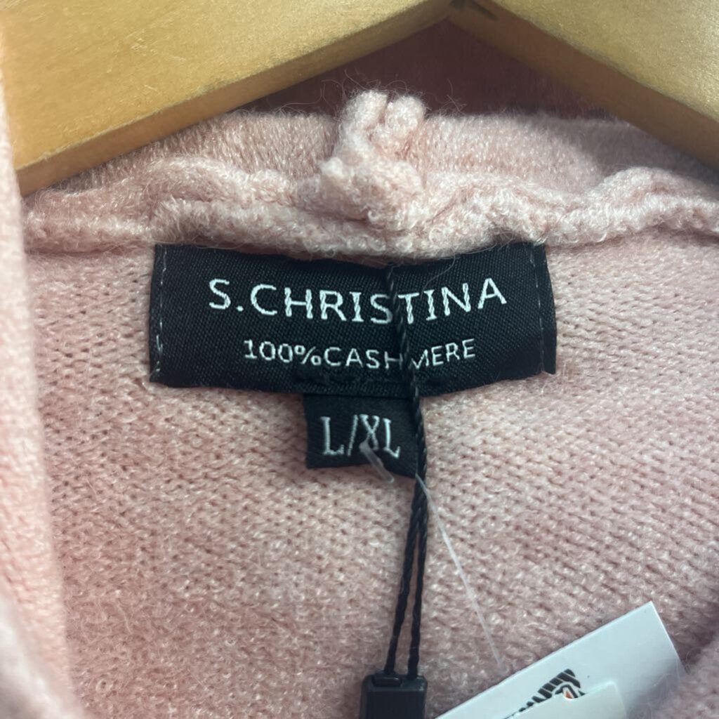 S.Christina Cashmere Hoodie Pink Ladies Size XL