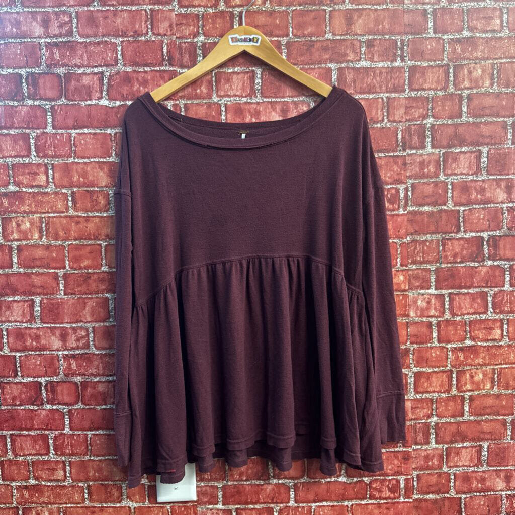 Free people Long Blouse Plum