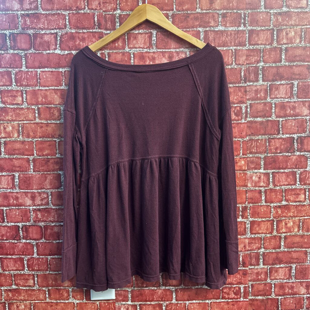 Free people Long Blouse Plum