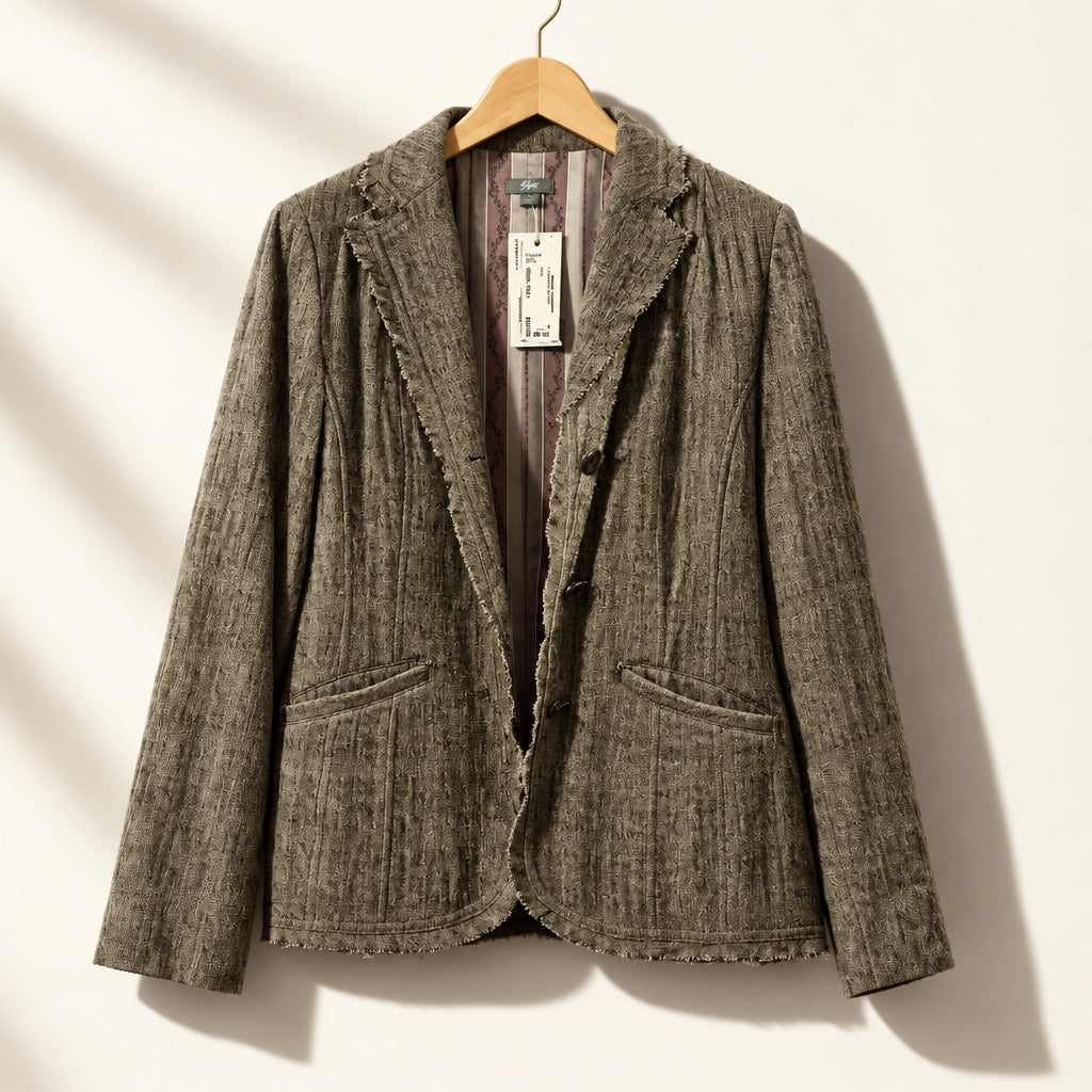 J.Jill Blazer Floral Patterned Inlet Grey/Beige Ladies Size 2
