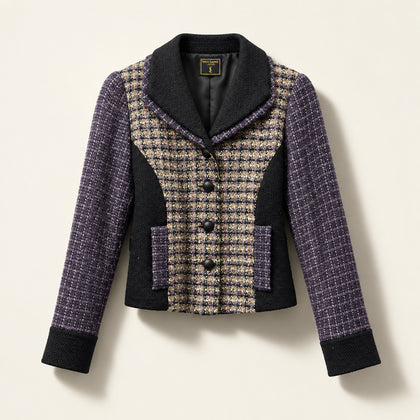 Sondra Blazer Multi Pattern Purple/Yellow Ladies Size XS