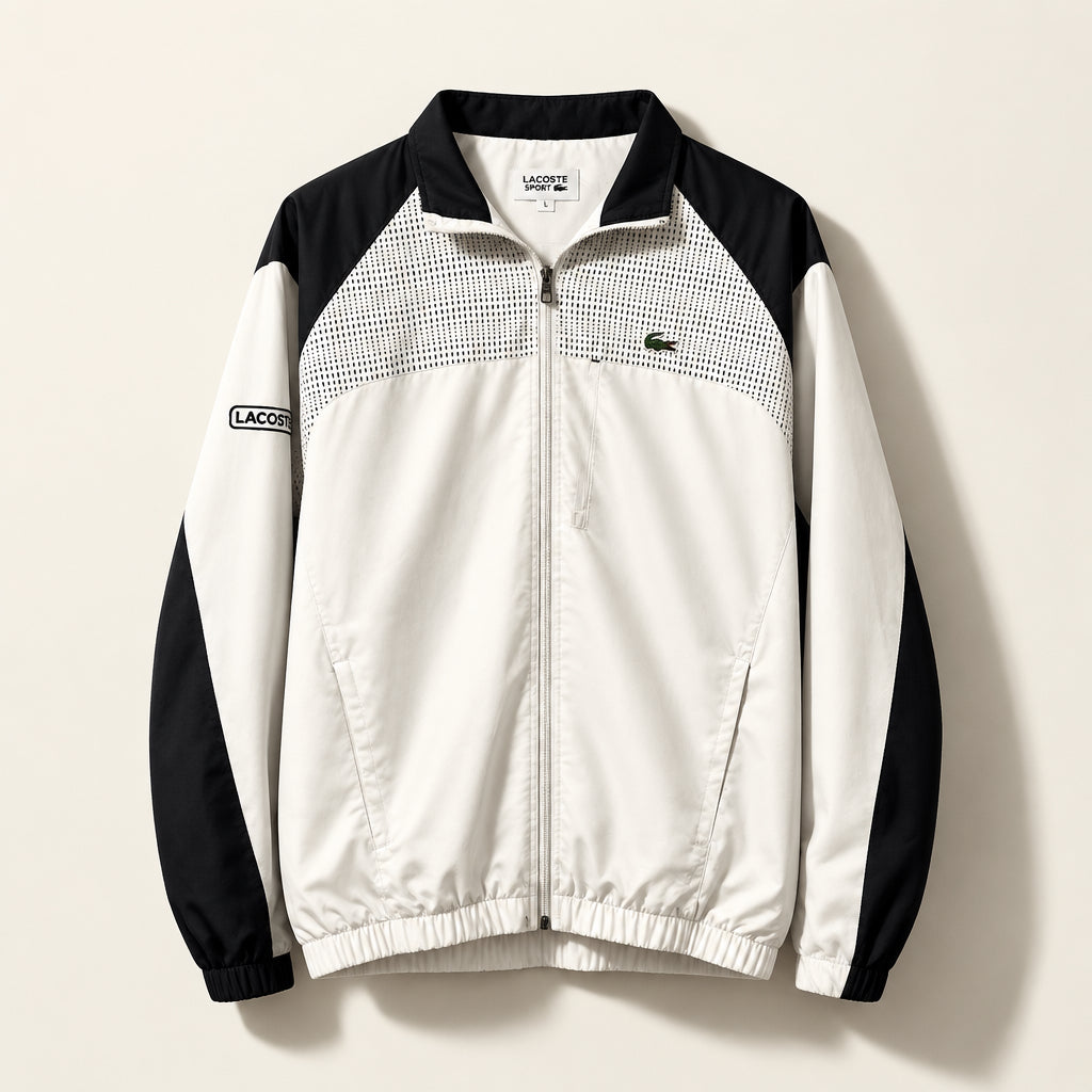 Lacoste Collared Half Zip Black/White Size 4XL