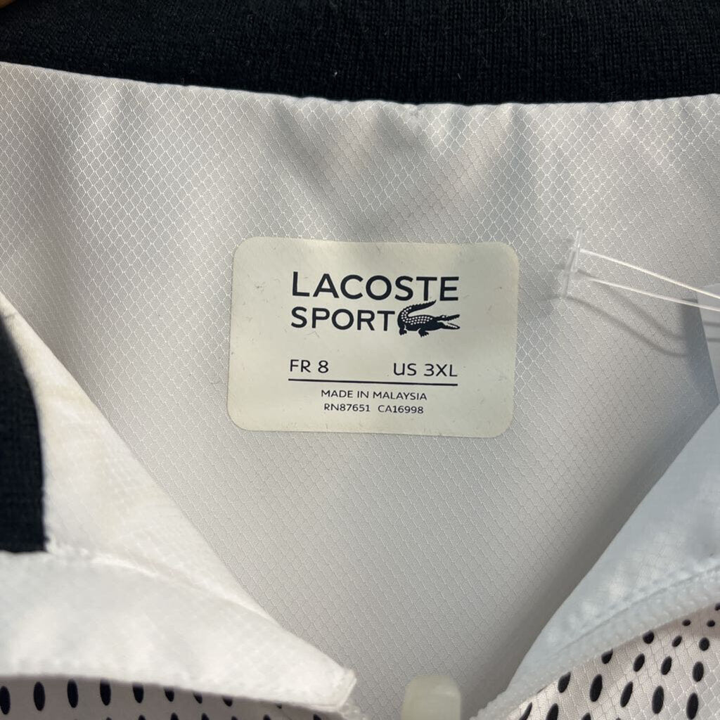 Lacoste Collared Half Zip Black/White Size 4XL