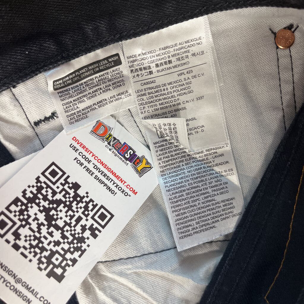 Levi 501 Straight Cut Black Size 44