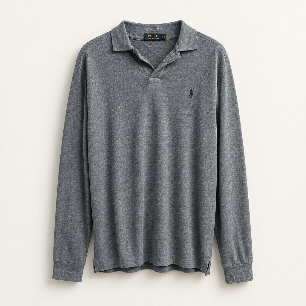 Polo Ralph Lauren Knit Collard Long Sleeve Blue Size XXL