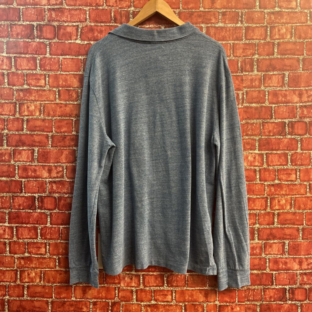 Polo Ralph Lauren Knit Collard Long Sleeve Blue Size XXL