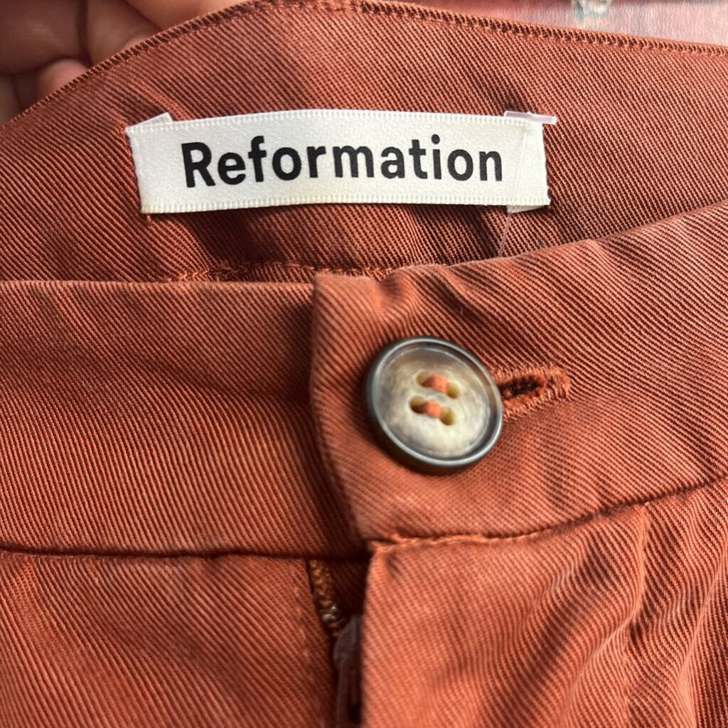 Reformation Trousers Burnt Orange Ladies Size 0P