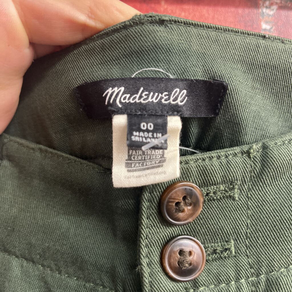Madewell Trousers Olive Ladies Size 00