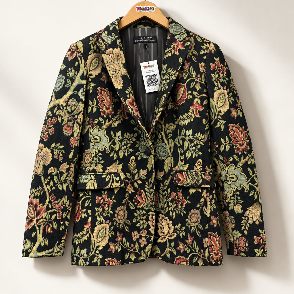 Rag & Bone Blazer Jacquard Floral Black/Multi Ladies Size 0