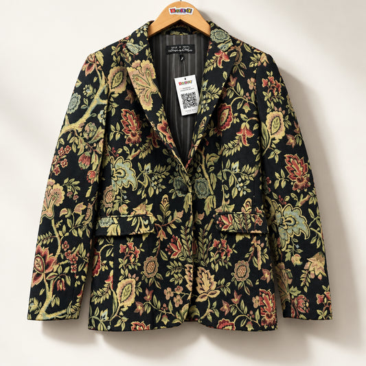 Rag & Bone Blazer Jacquard Floral Black/Multi Ladies Size 0