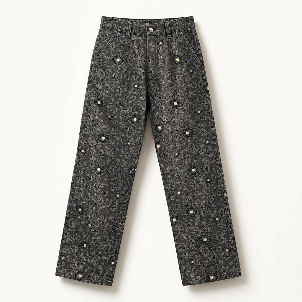 NWT Dickies Canvas Pant Floral Brown/Black Size 26