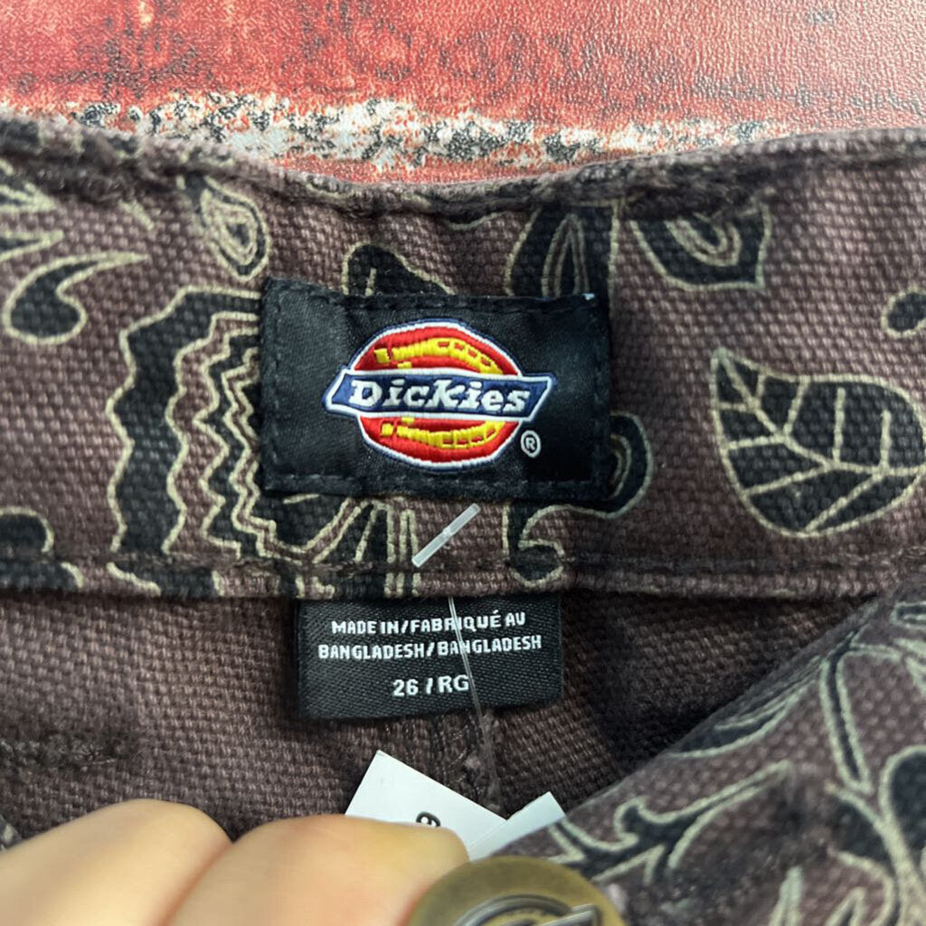 NWT Dickies Canvas Pant Floral Brown/Black Size 26
