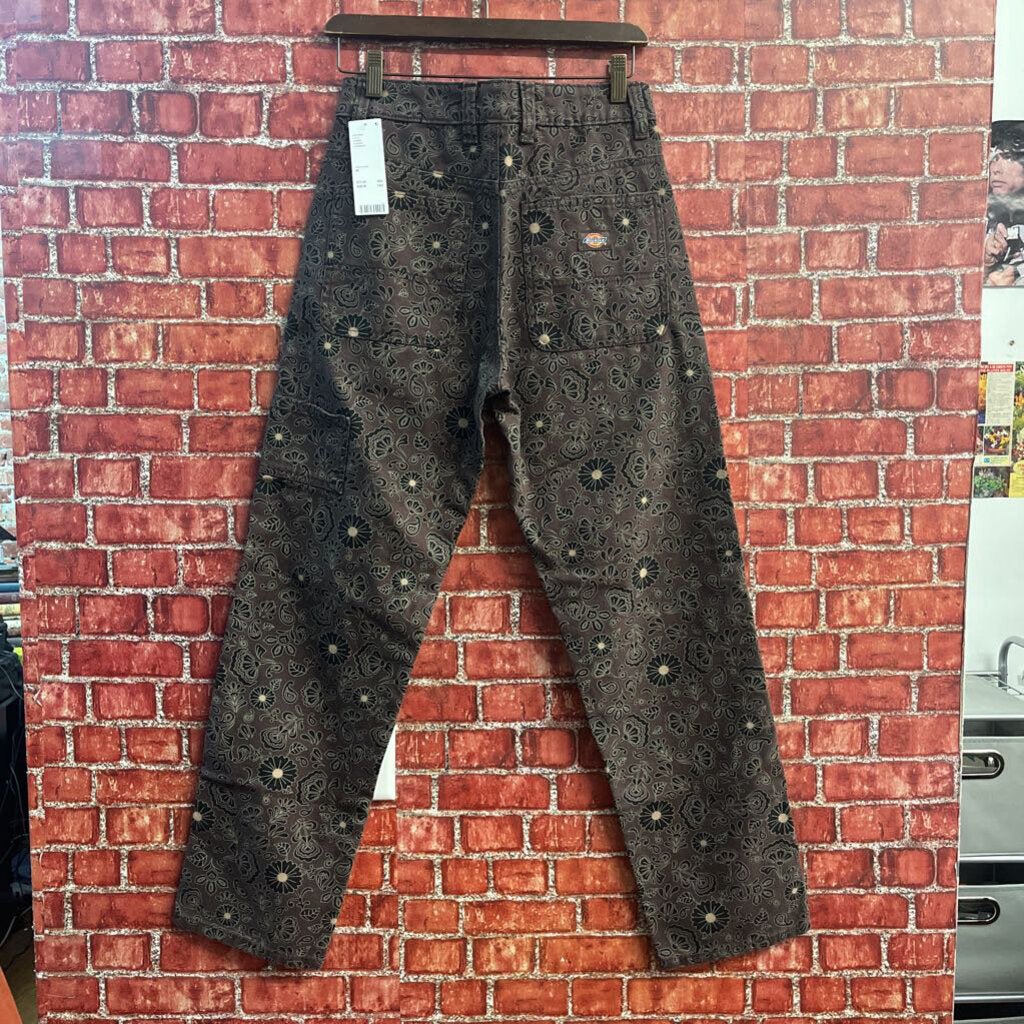 NWT Dickies Canvas Pant Floral Brown/Black Size 26