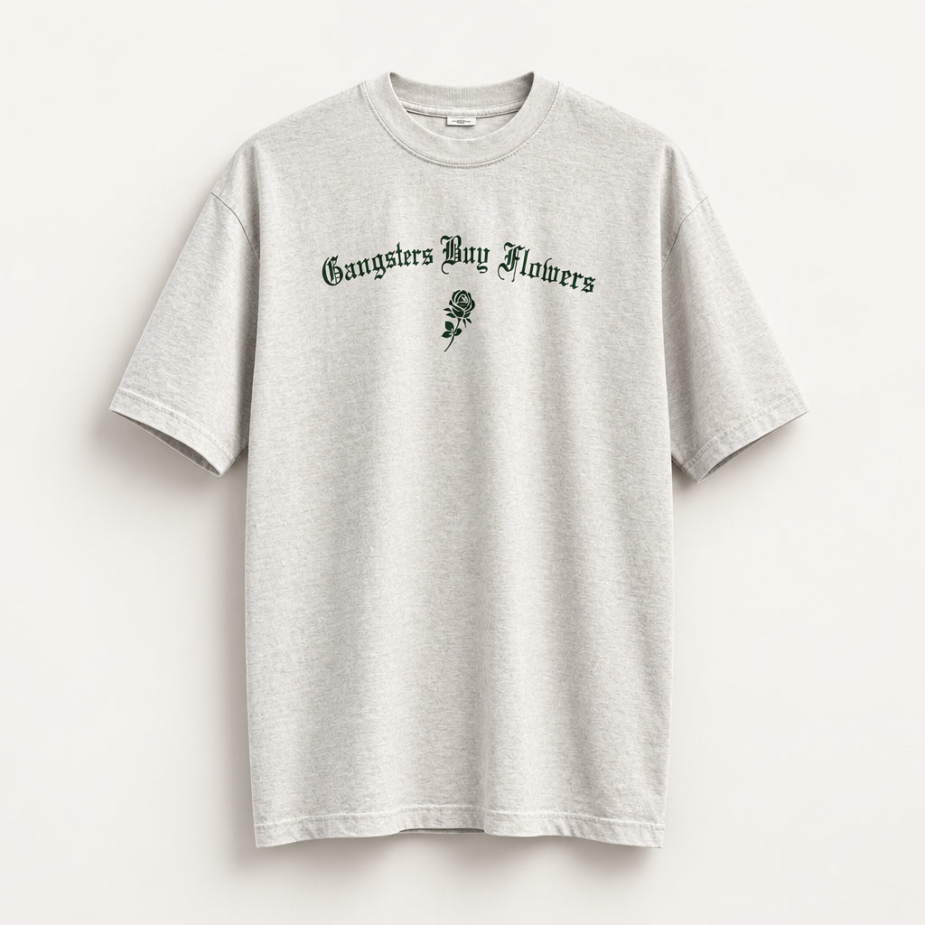 LA Apparel Tee Gangsters Buy Flowers White/Green Men’s Size L