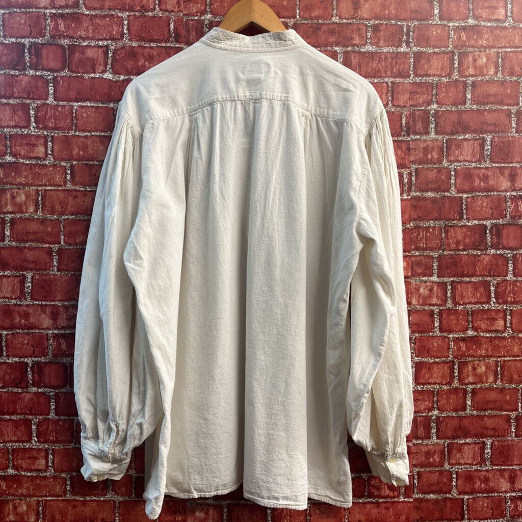 Inter-American Trading Company Vintage Blouse 1/2 Button Off White Men’s Size M