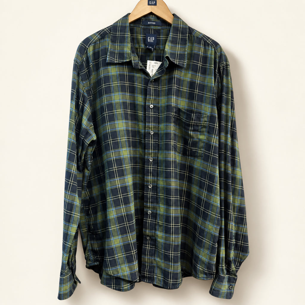 Gap Flannel Plaid Navy/Green Men’s Size XXL