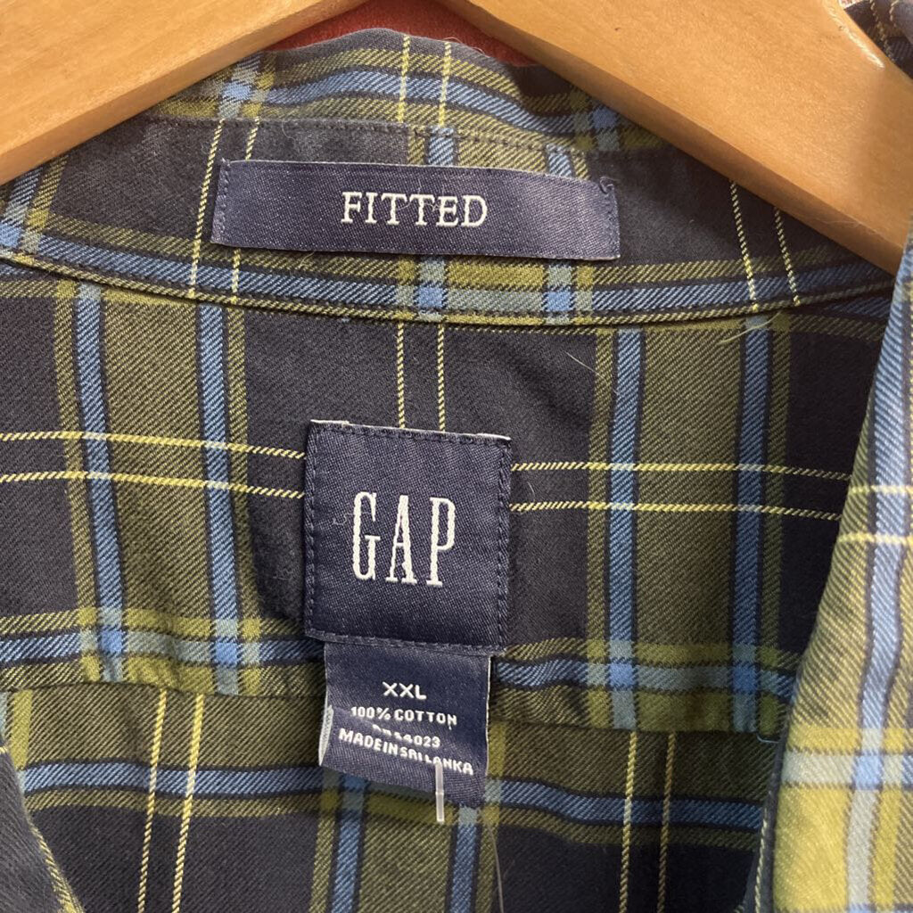 Gap Flannel Plaid Navy/Green Men’s Size XXL