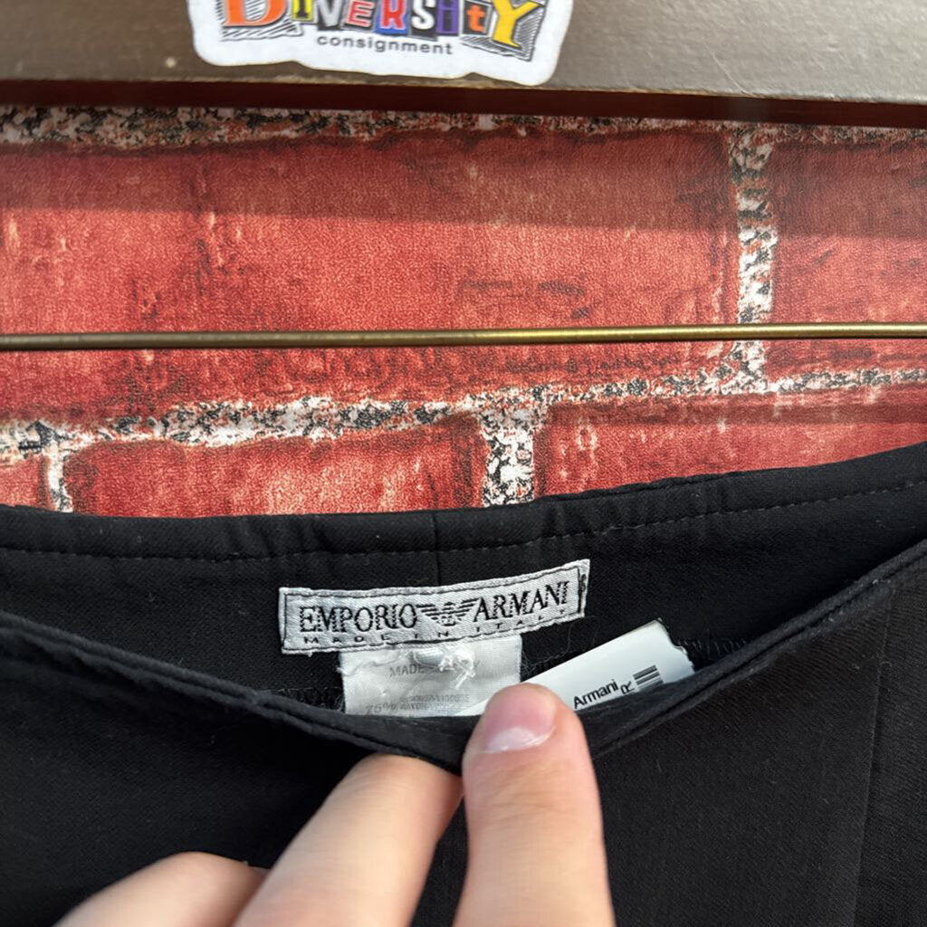Emporio Armani Mini Skirt Black Ladies Size 26