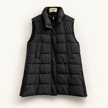 Zara Puffer Vest Long Side Zips Black Men’s Size M
