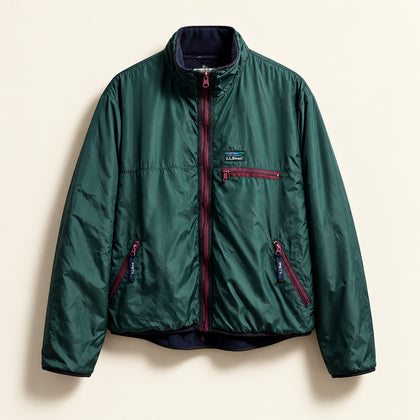 LL Bean Vintage Jacket Fleece Lined Dark Emerald Green Men’s Size L