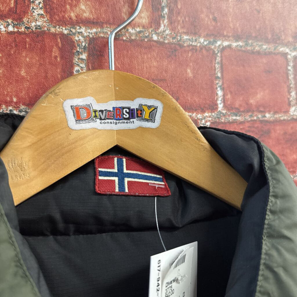 Napapijri Puffer Vest Reversible Olive/Black Men’s Size XL