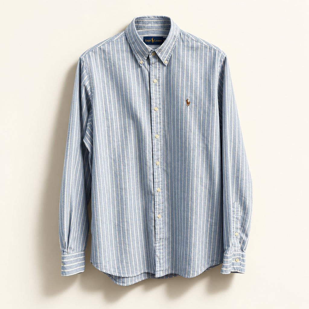 Polo Ralph Lauren Button Down Vertical Stripes Blue/White Men’s Size L