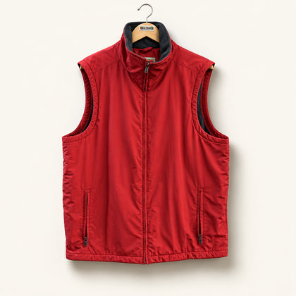 LL Bean Zip Vest Fleece Lined Red Men’s Size L