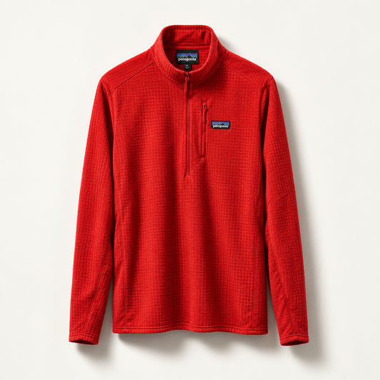 Patagonia Thermal Pull Over Mock Neck Red Men’s Size XL
