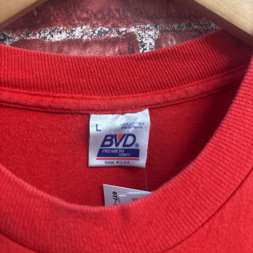 BVD Vintage Pocket Tee Single Stitch Red Men’s Size L