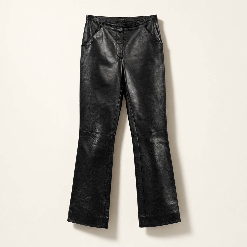 Moschino Cheap And Chic Sheep Leather Pants Black AS-IS (torn lining) Ladies Size XS/S