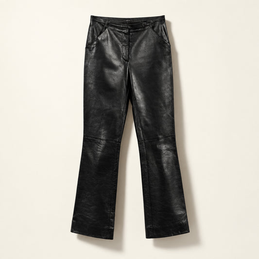 Moschino Cheap And Chic Sheep Leather Pants Black AS-IS (torn lining) Ladies Size XS/S