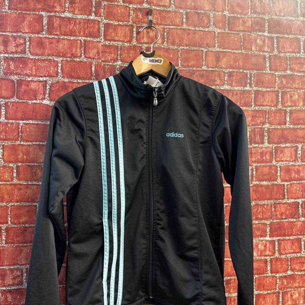 Adidas Track Jacket and Pants 3 Stripes Black/Baby Blue Men’s Size S