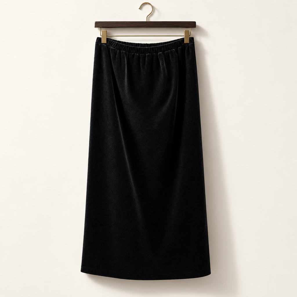 Orvis Maxi Skirt Velvet Black Ladies Size 8