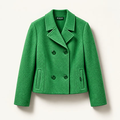 Geiger Pea Coat Wool Kelley Green Ladies Size 42 (M)