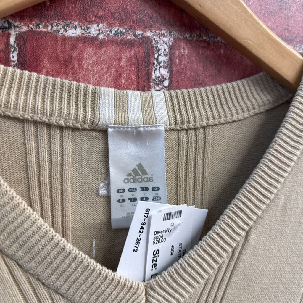 Adidas Sweater Vest Tan Men’s Size XL