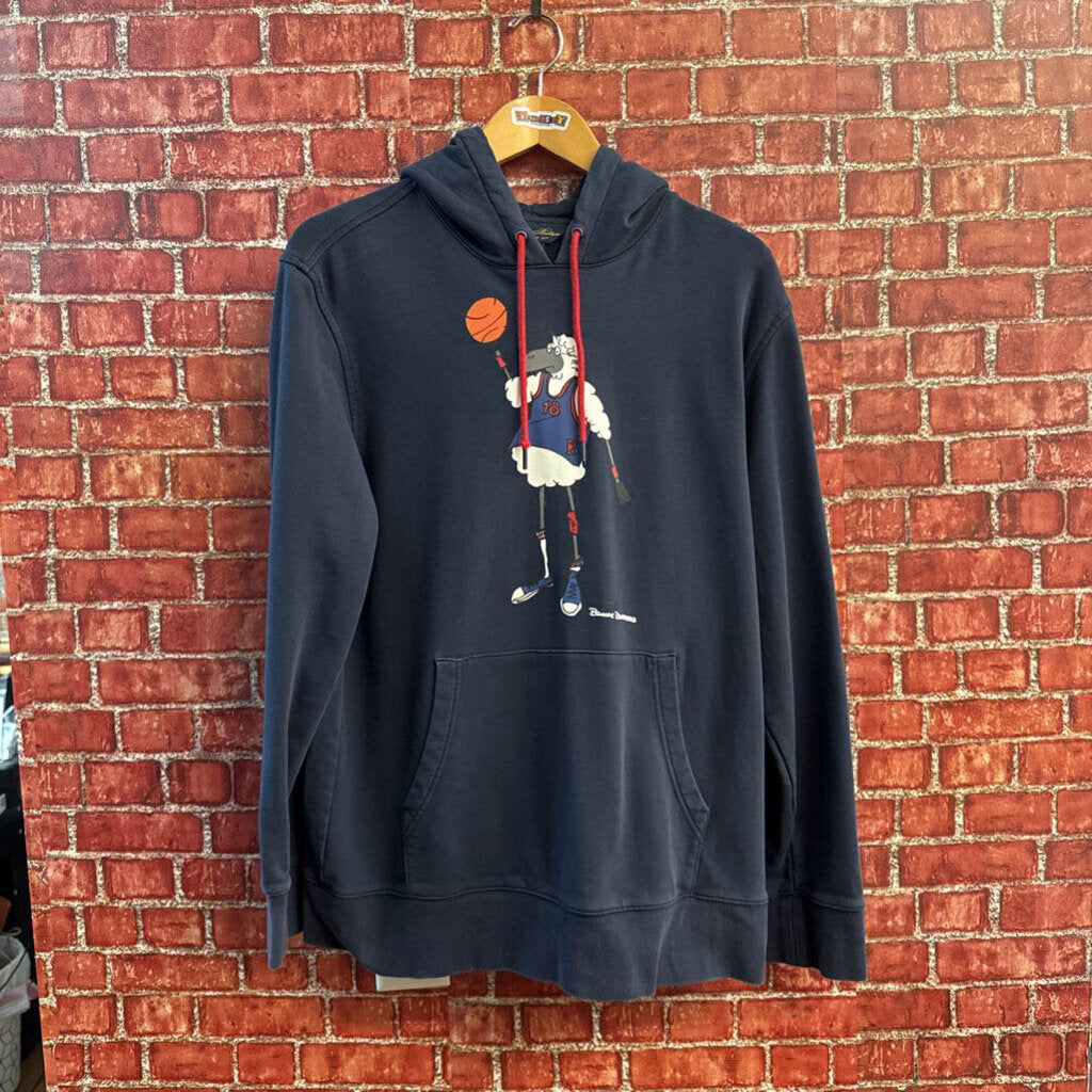 Brooks Brothers Hoodie Sheep Playing Basketball Navy Size L