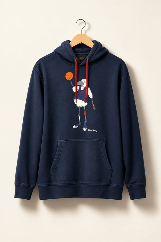 Brooks Brothers Hoodie Sheep Playing Basketball Navy Men’s Size L