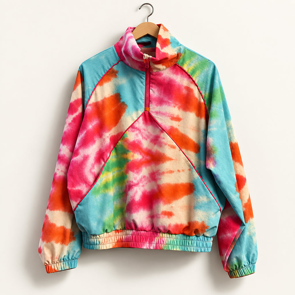 Terez Pullover Painted Pattern Orange/Blue/Multi Men’s Size M